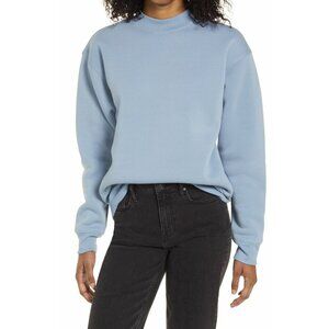 BP. Mock Neck Sweatshirt In Solid Blue Forever size S